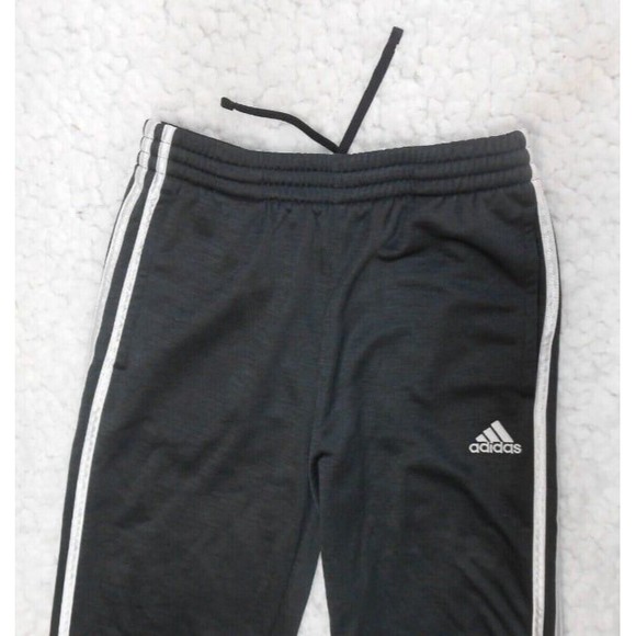 Adidas Youth Large (14-16) gray with white strips jogger sweatpants with pockets - Picture 2 of 8